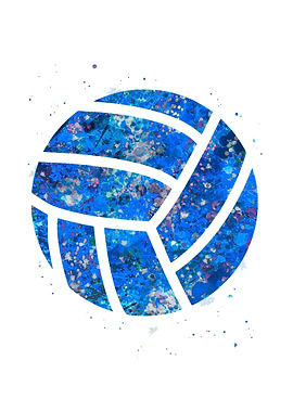 Volleyball Ball blue art