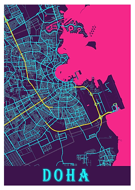 Doha Qatar City Map