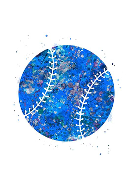 Baseball Ball blue art