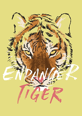 Danger slogan with tiger