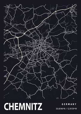 Chemnitz City Map Germany