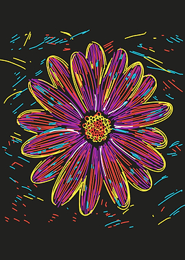 Abstract colorful flower