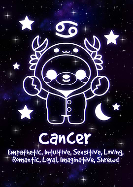 Cancer kawaii zodiac sign