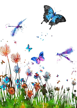 Flower and butterfly
