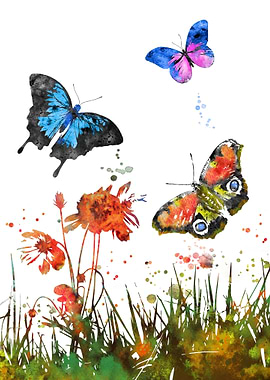 Flower and butterfly