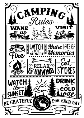 Camping Rules Vintage