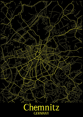 Chemnitz City Map Germany