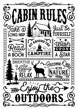 Cabin Rules Vintage