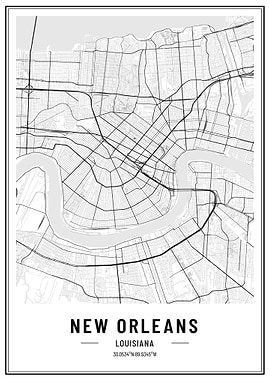 New orleans USA map