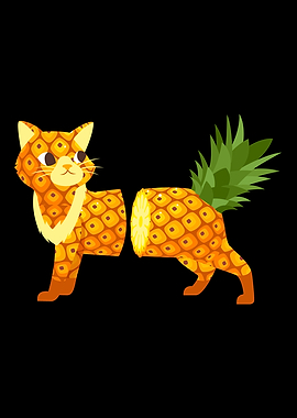 Funny Pineapple Cat