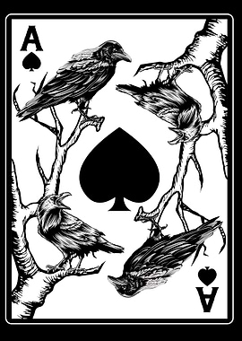 Ace of Spades Crow Raven