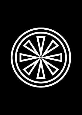 White Geometric Glyph Sign