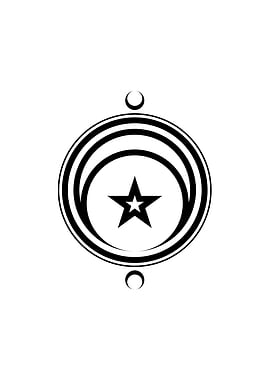 White Geometric Glyph Sign