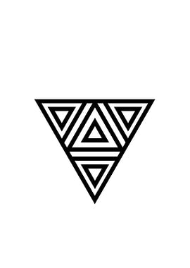 White Geometric Glyph Sign