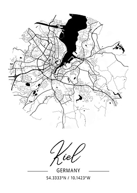 Kiel City Map Germany