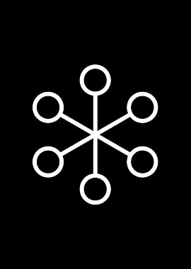 White Geometric Glyph Sign