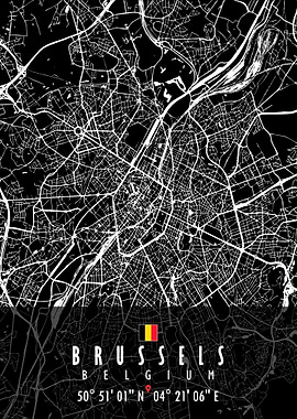 Brussels Map Belgium