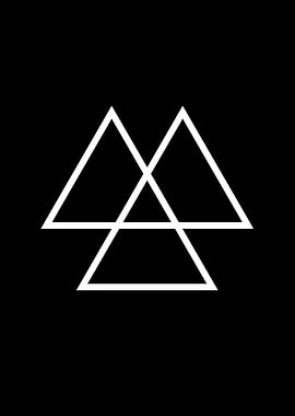 White Geometric Glyph Sign