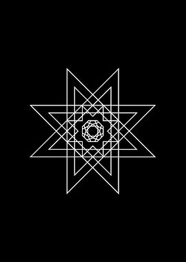 White Geometric Glyph Sign