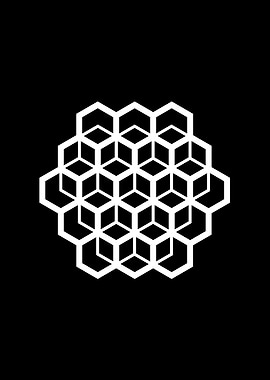 White Geometric Glyph Sign