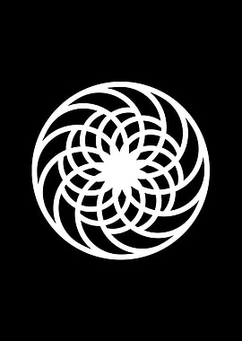 White Geometric Glyph Sign