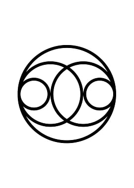 White Geometric Glyph Sign