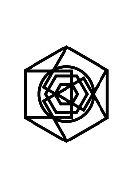 Black Geometric Glyph Rune