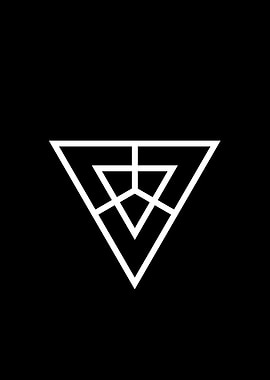 White Geometric Glyph Sign