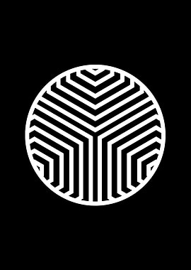 White Geometric Glyph Sign