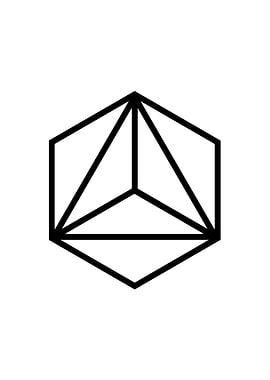 White Geometric Glyph Sign