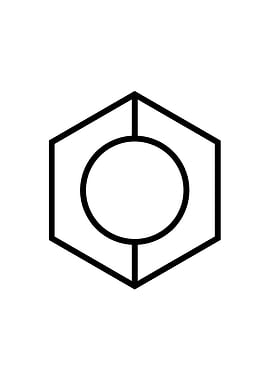 White Geometric Glyph Sign