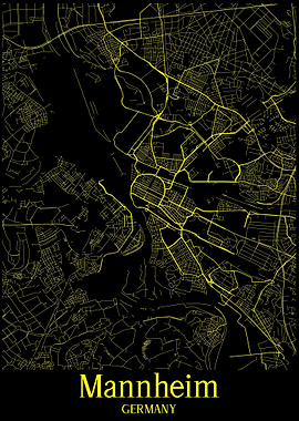 Mannheim City Map Germany