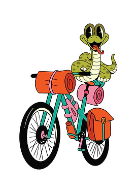 Snake on a bicycle