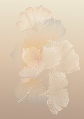 Beige Abstract Flower