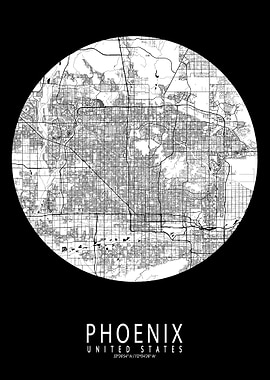 Phoenix City Map Full Moon