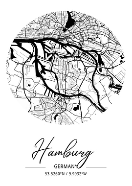 Hamburg City Map Germany