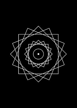 White Geometric Glyph Sign