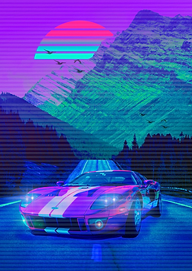 Car Retro Mountain 2077