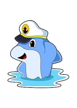 Dolphin Captain Hat Water