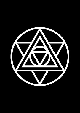 White Geometric Glyph Sign