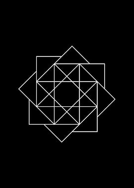 White Geometric Glyph Sign