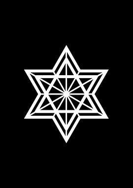 White Geometric Glyph Sign