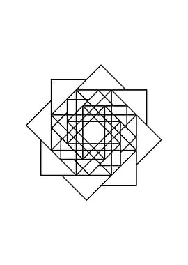 White Geometric Glyph Sign