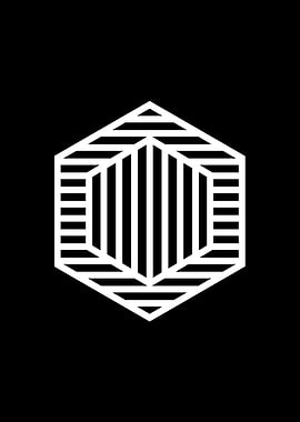 White Geometric Glyph Sign