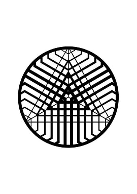 White Geometric Glyph Sign