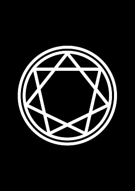 White Geometric Glyph Sign