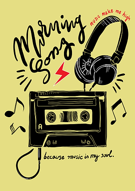 slogan with cassette tape