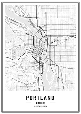 Portland Oregon map usa
