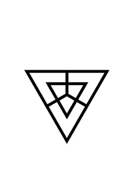 White Geometric Glyph Sign