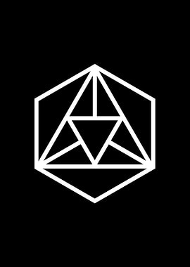 White Geometric Glyph Sign